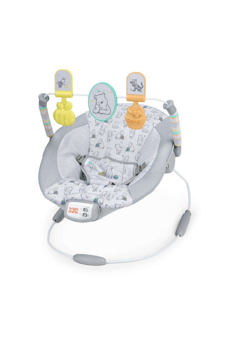 Disney Baby Winnie the Pooh Classic Pals Vibrating Bouncer, Main, color, GREY