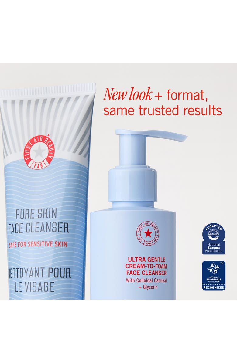 First Aid Beauty Ultra Gentle Cream to Foam Cleanser with Colloidal Oatmeal + Glycerin, Alternate, color, 
