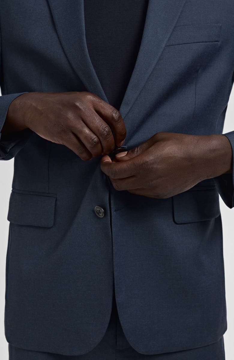 MANGO London Regular Fit Navy Blazer, Alternate, color, Navy