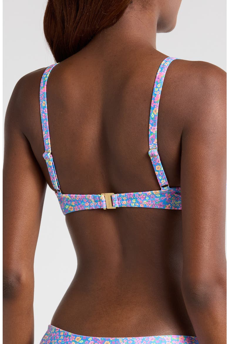 Floral D-Cup Underwire Triangle Bikini Top, Alternate, color, BUBBLEGUM BLOSSOM