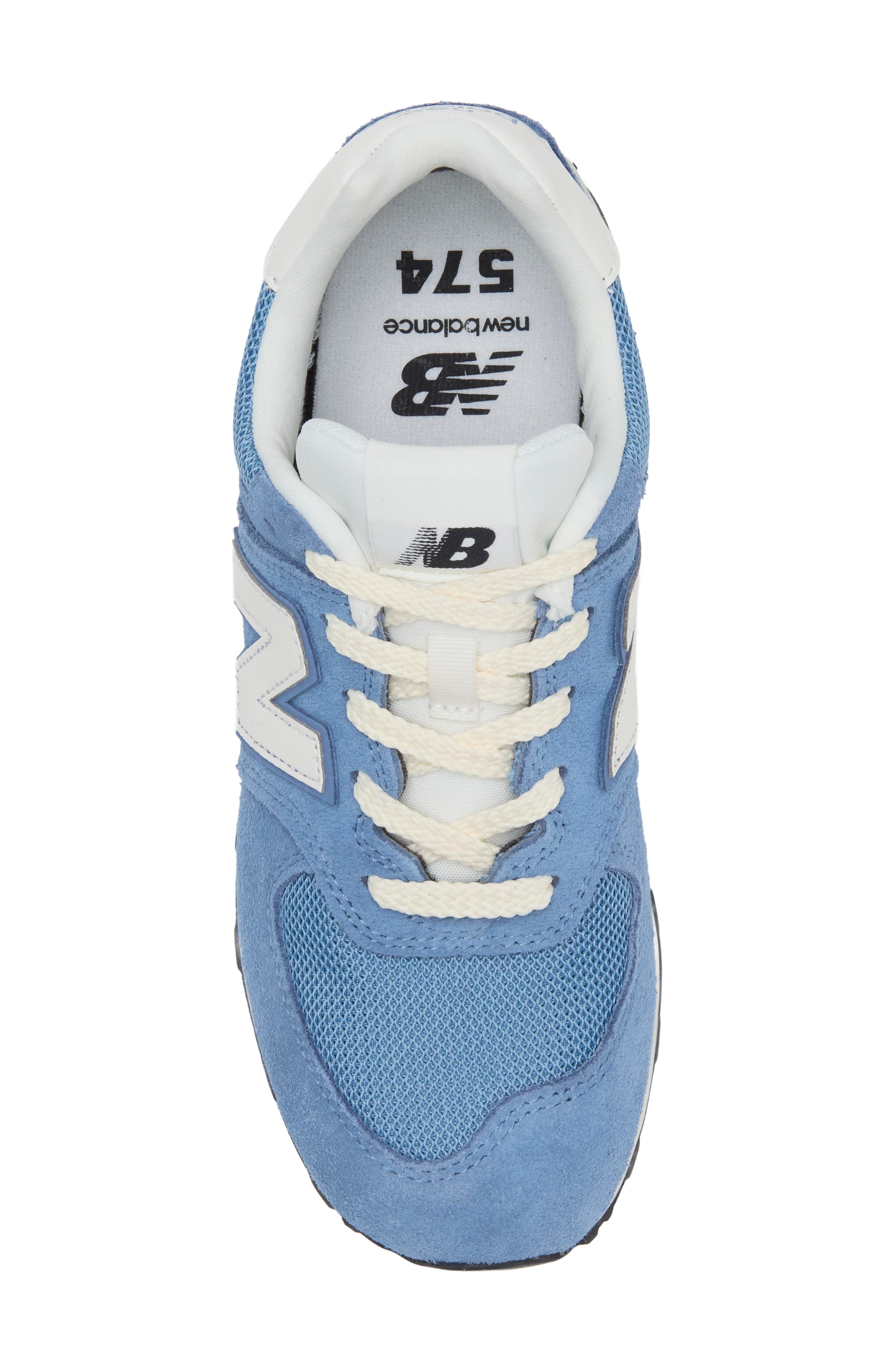 Kids' 574 Running Shoe, Alternate, color, HERON BLUE/ SEA SALT