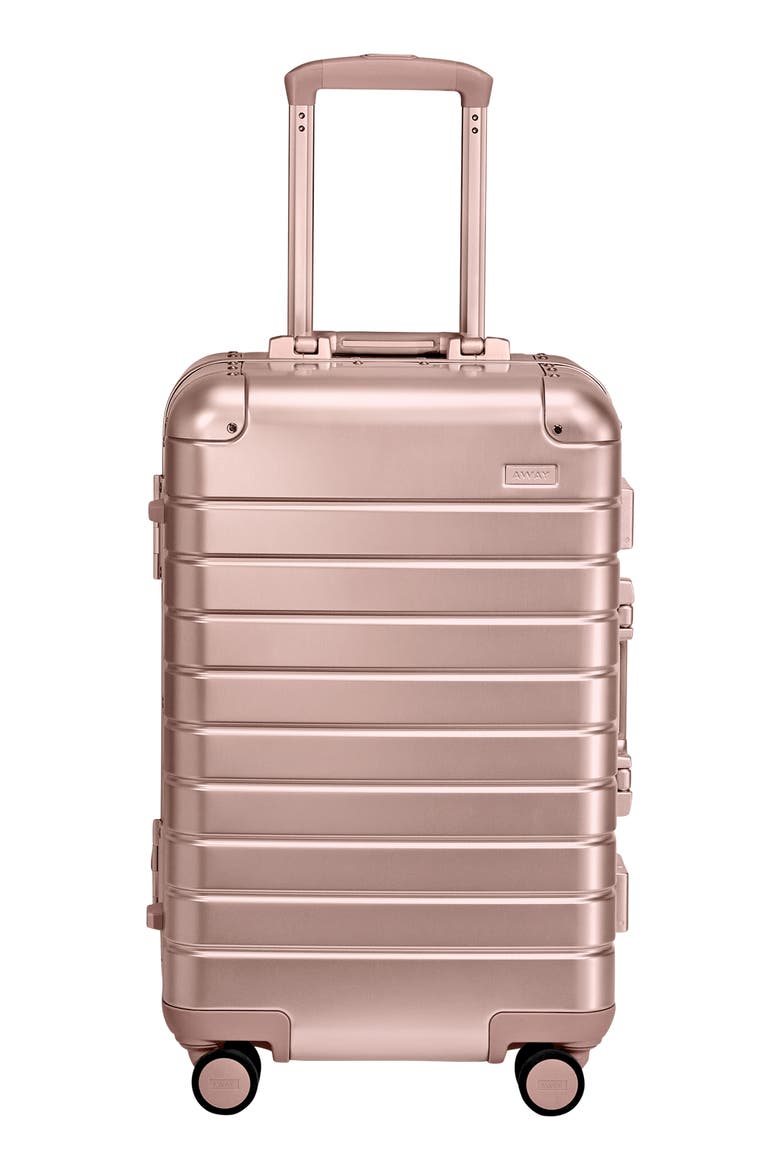 The Bigger Carry-On Suitcase: Aluminum Edition, Main, color, ROSE GOLD
