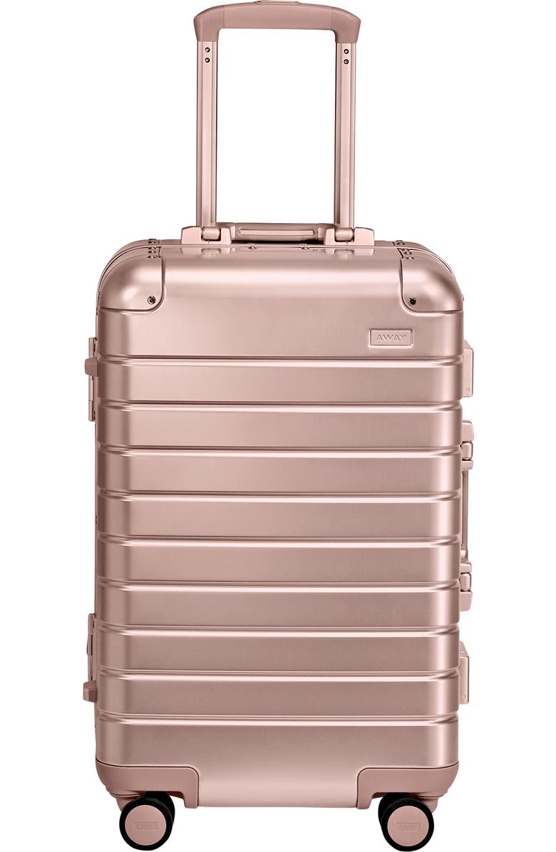Away The Bigger Carry-On Suitcase: Aluminum Edition, Main, color, Rose Gold