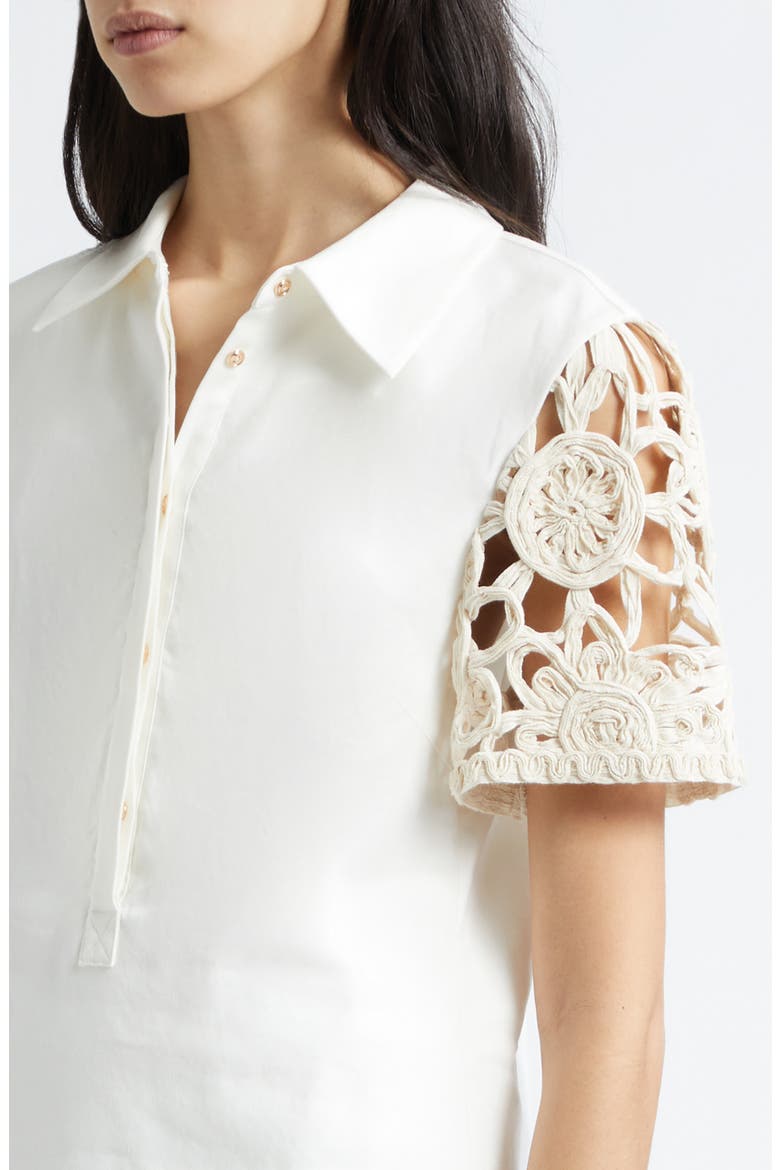 Celine Linen Blend Minidress, Alternate, color, IVORY