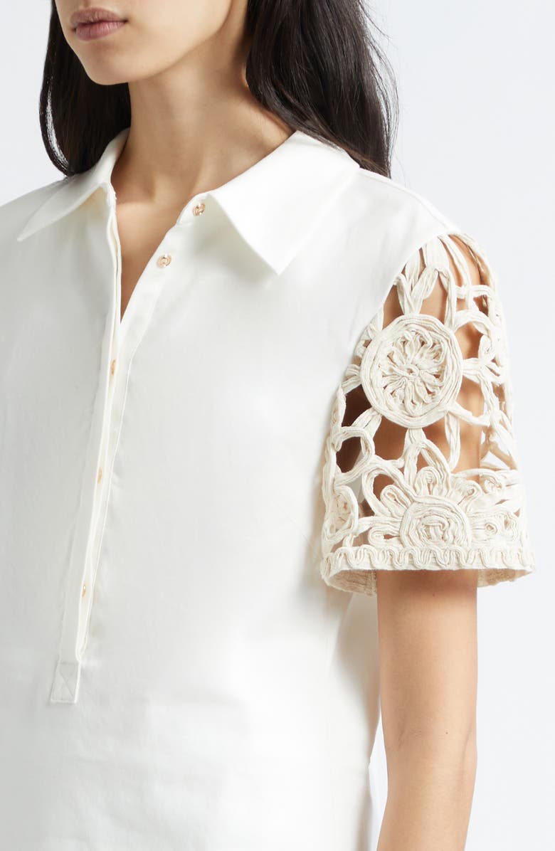 Ramy Brook Celine Linen Blend Minidress, Alternate, color, Ivory