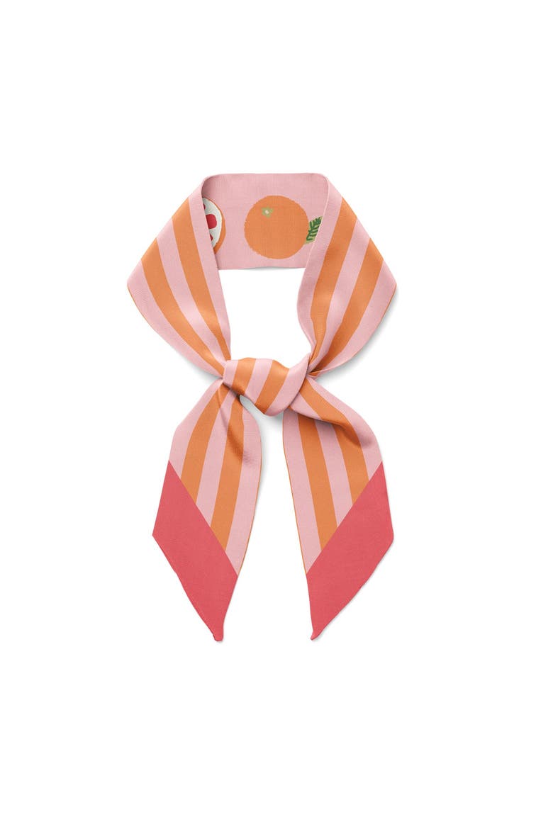 California Pomelo Twilly Ribbon Scarf, Alternate, color, Orange