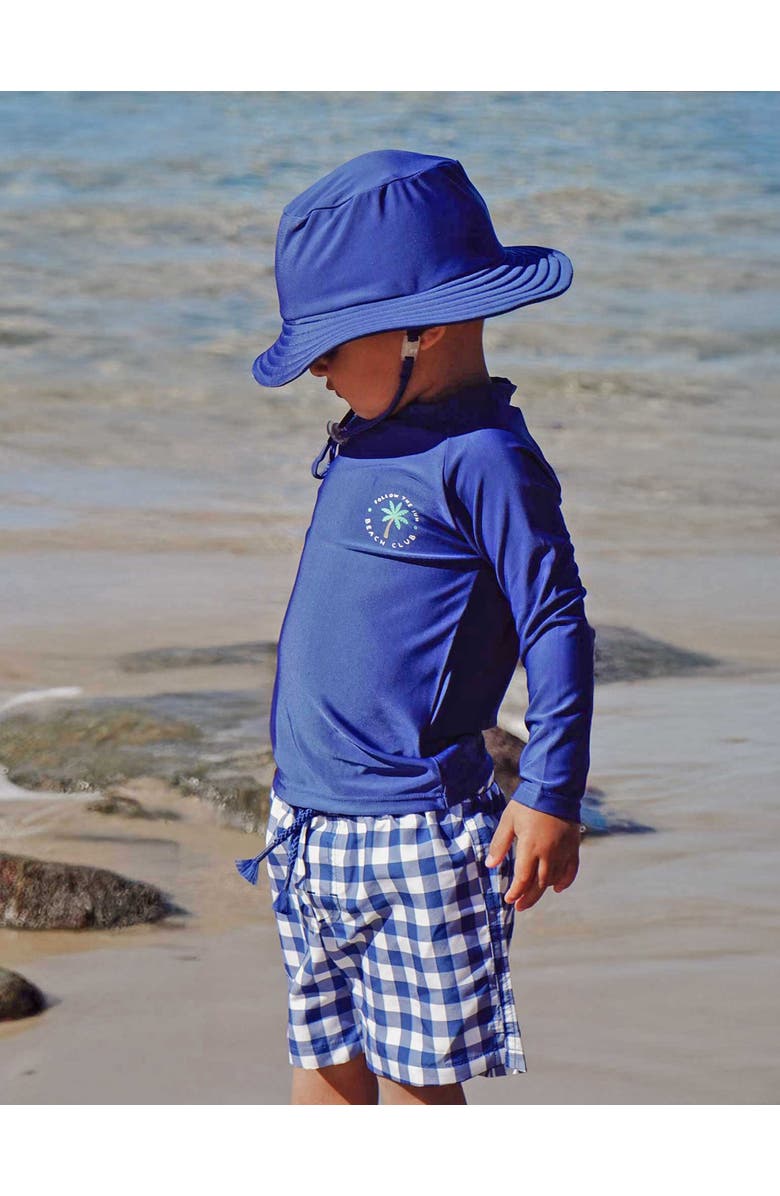 Purebaby Board Short & Rashie Swim Set, Alternate, color, Marine Gingham