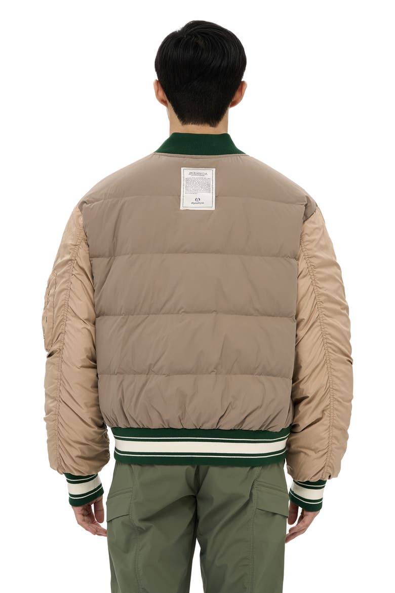 Hamden Mens Reversible Down Varsity Jacket, Alternate, color, Green