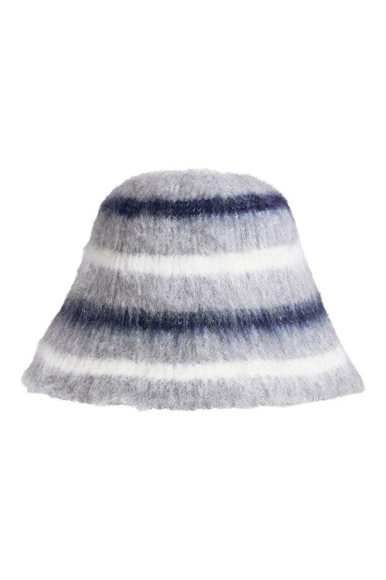Structured Knit Bucket Hat, Main, color, HEATHER GREY
