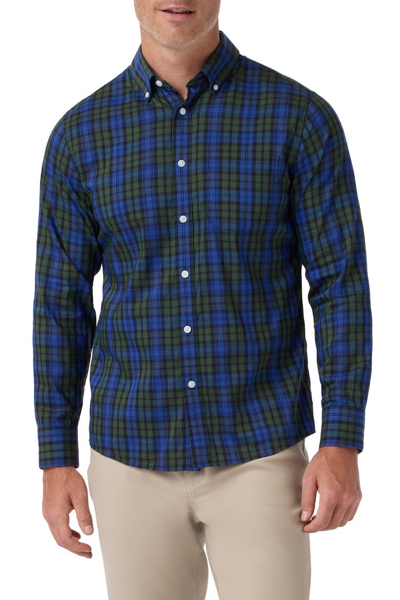 Kennedy Trim Fit Plaid Button-Down Shirt, Main, color, CANOPY JACKSON PLAID