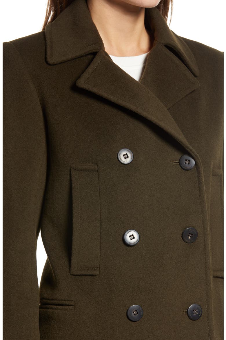 Fleurette Boyfriend Wool Double Breasted Peacoat, Alternate, color, MOSS