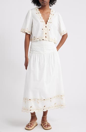ワンピース SOLACE LONDON Women Mid Skirts OS43018 CREAM White The Luciana Skirt in Cream – Solace London