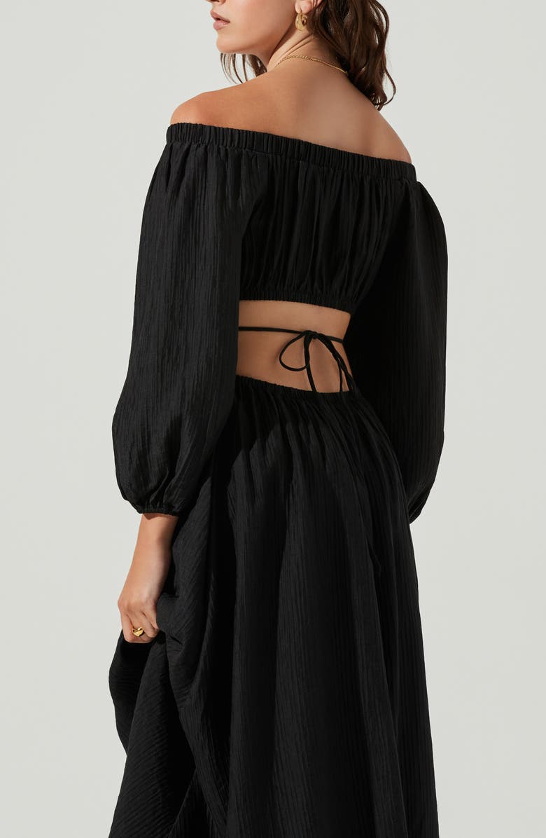 ASTR the Label Cassian Off the Shoulder Long Sleeve Midi Dress, Alternate, color, 