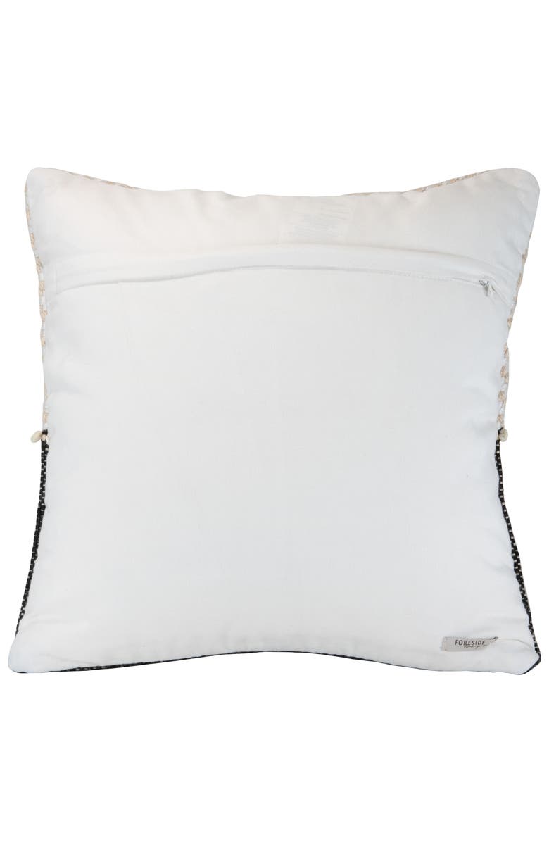 Foreside Home and Garden Diamond Pattern Handwoven Outdoor Decorative Throw Pillow, 18.1" x 18.1", Alternate, color, Beige