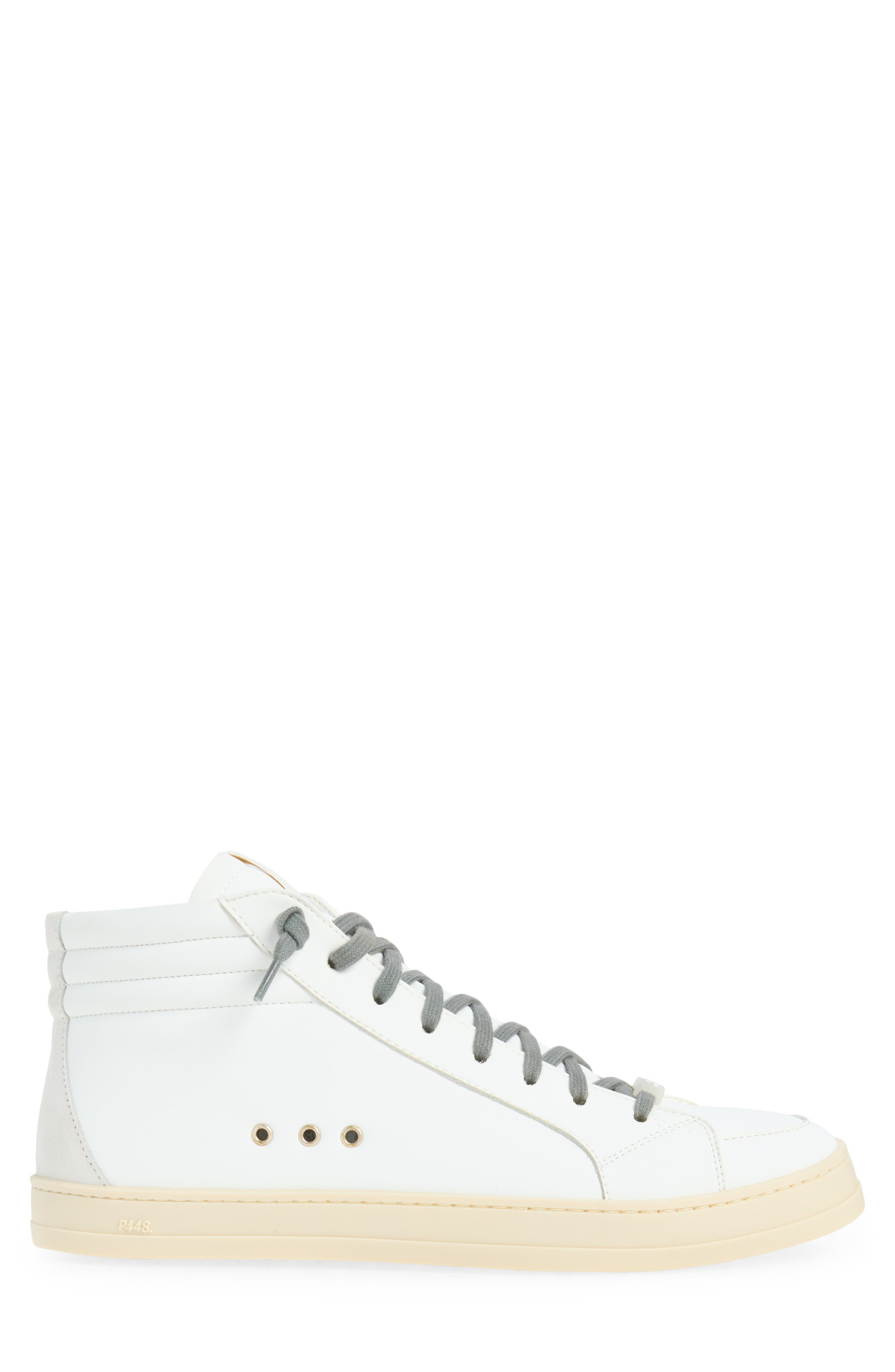 Skate High Top Sneaker, Alternate, color, WHITER/ WHITE