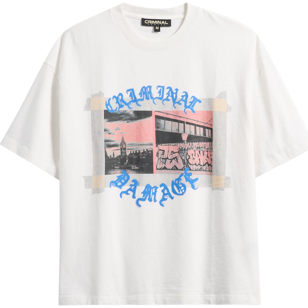 Criminal Damage Cut & Paste Graphic T-shirt In Multi