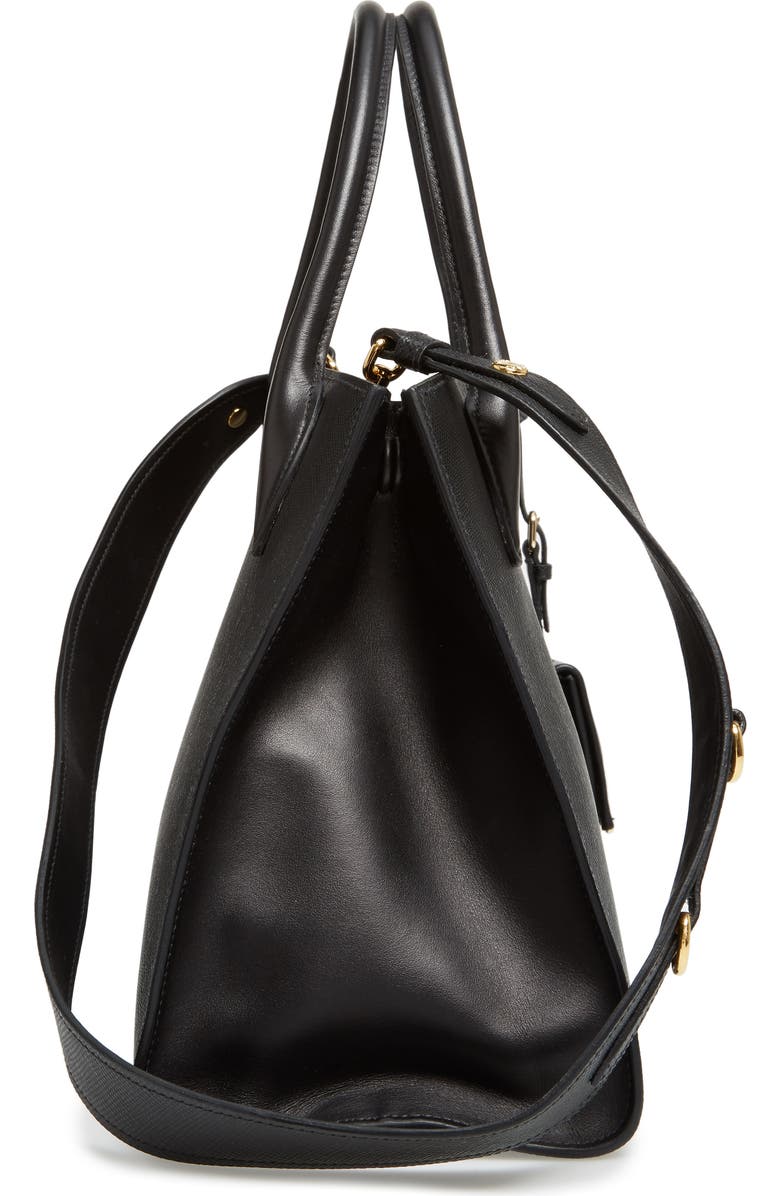 Prada Large Monochrome Saffiano Leather Satchel, Alternate, color,