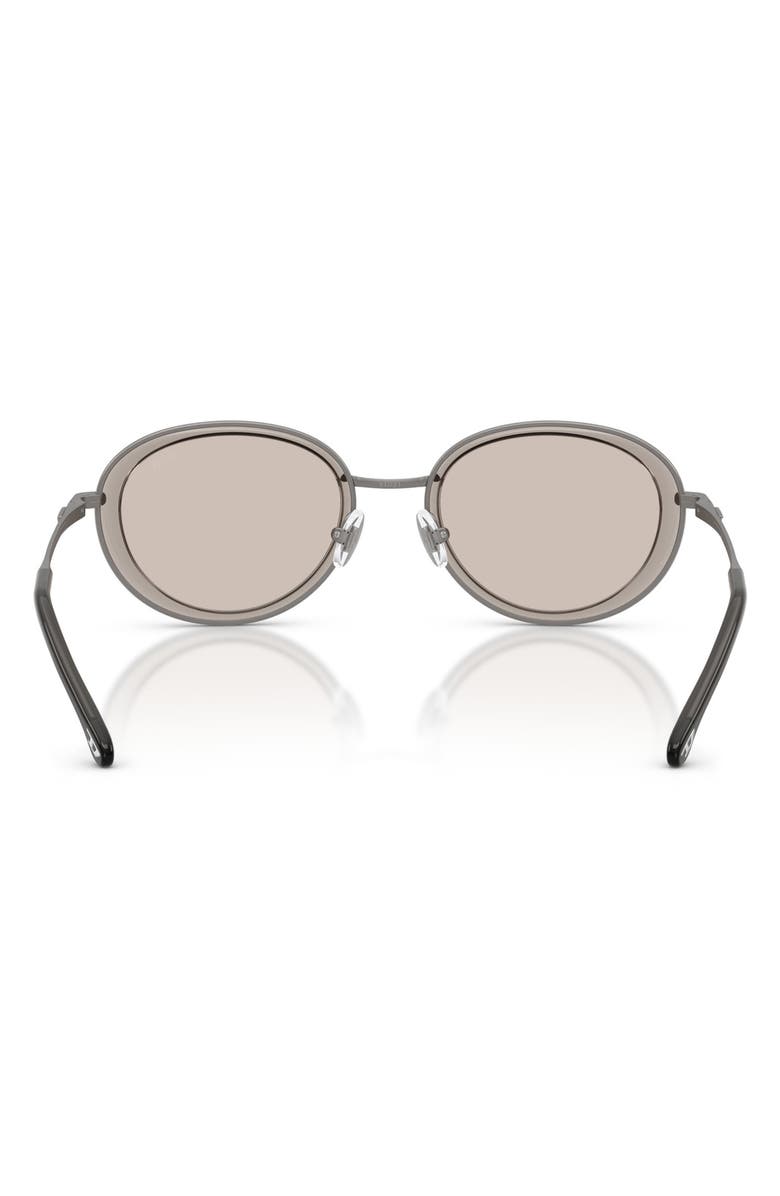 DIESEL<sup>®</sup> DL1018 51mm Mirrored Oval Sunglasses, Alternate, color, Gunmetal / Ivory Mirror Silver