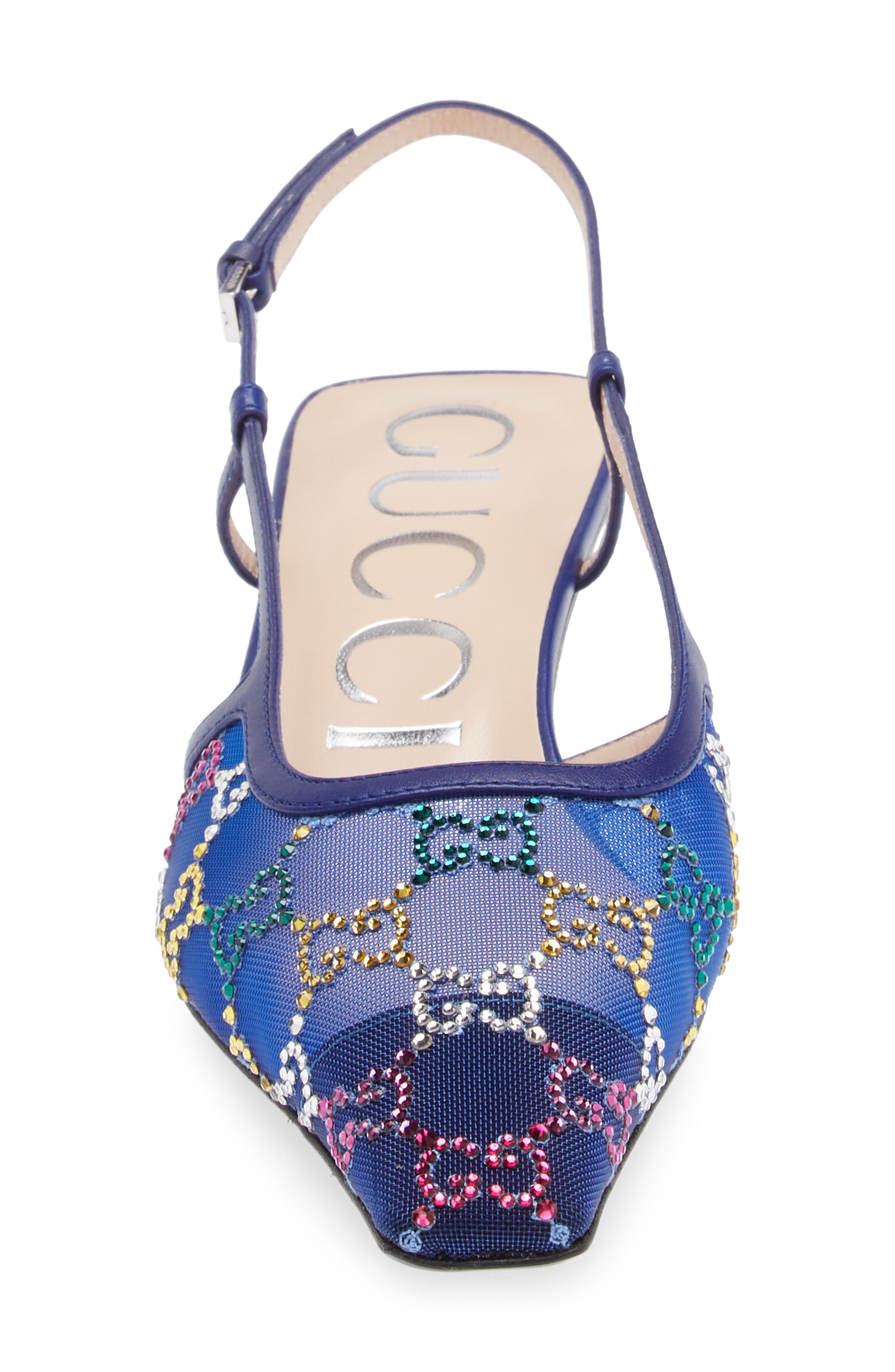Gucci Tom GG Crystal Embellished Slingback Pump, Alternate, color, 