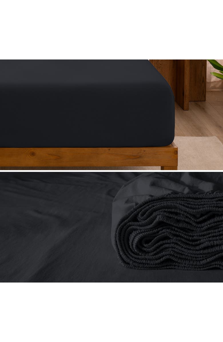 Bare Home Organic Cotton Jersey Sheet Set, Alternate, color, Black