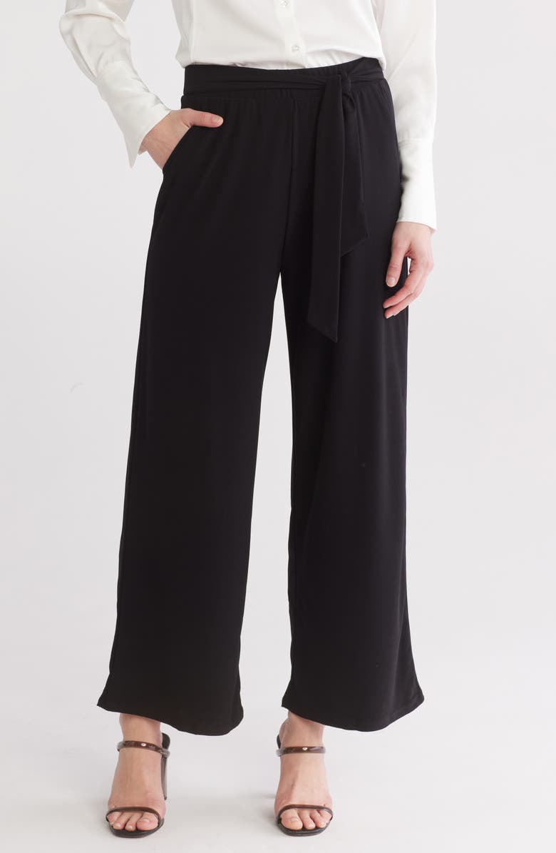 T Tahari Tie Waist Wide Leg Pants, Main, color, 