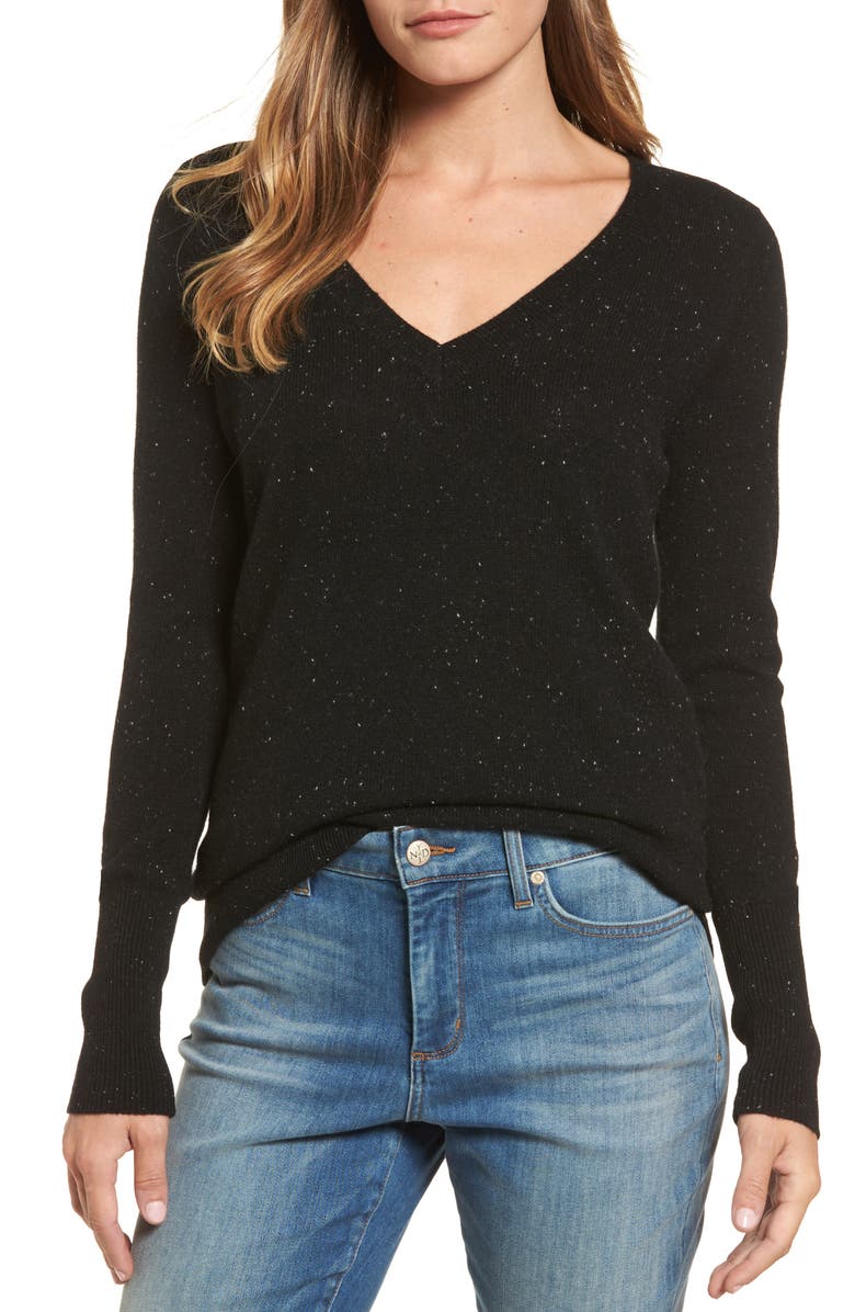 Halogen<sup>®</sup> V-Neck Cashmere Sweater, Main, color, 