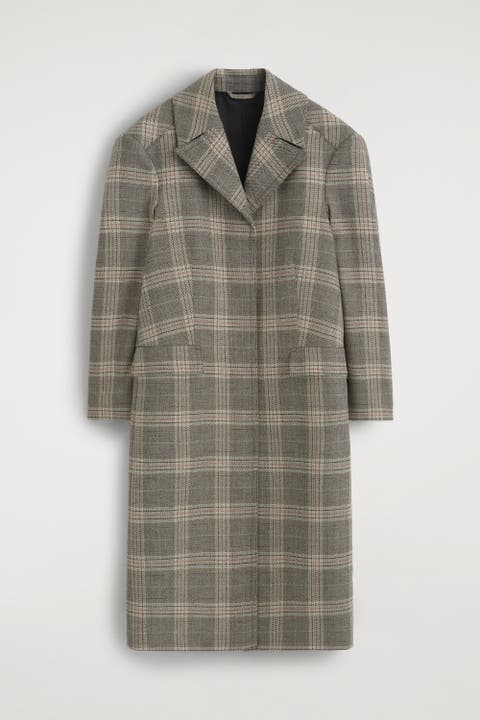 Checked Tailored Long Coat
