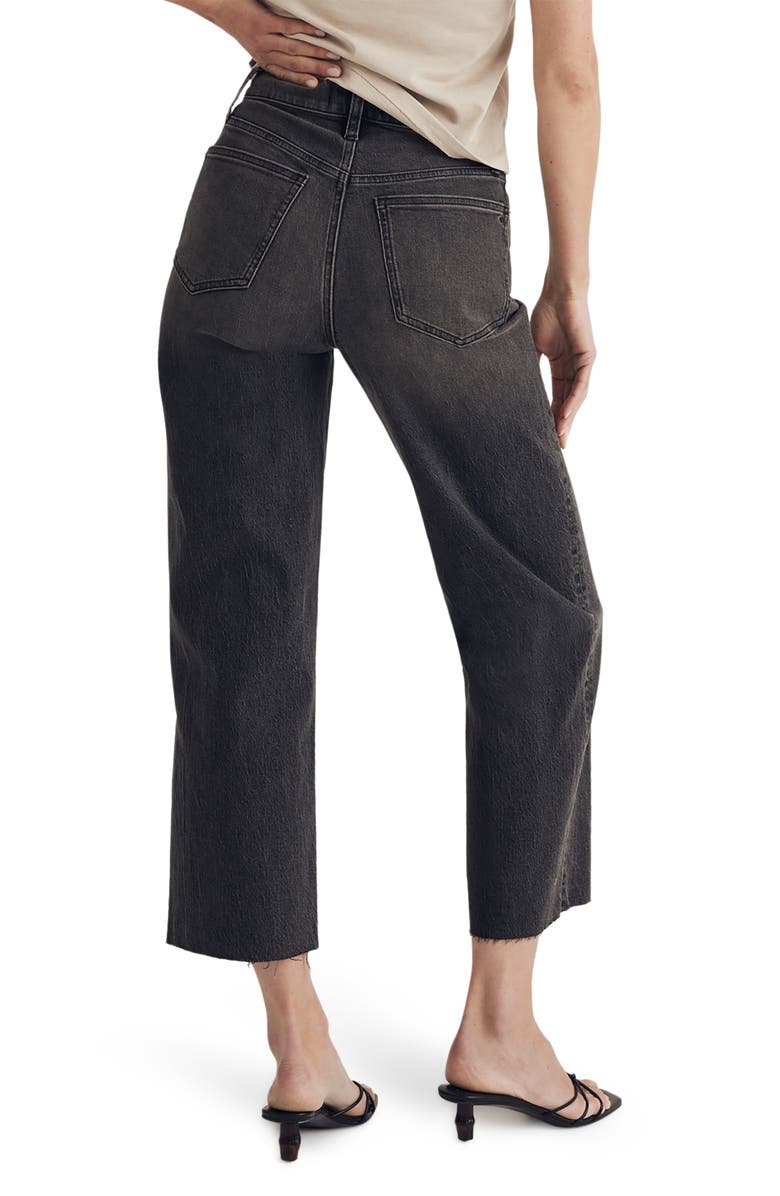 Madewell The Perfect Raw Hem Crop Wide Leg Jeans, Alternate, color, Benley Wash
