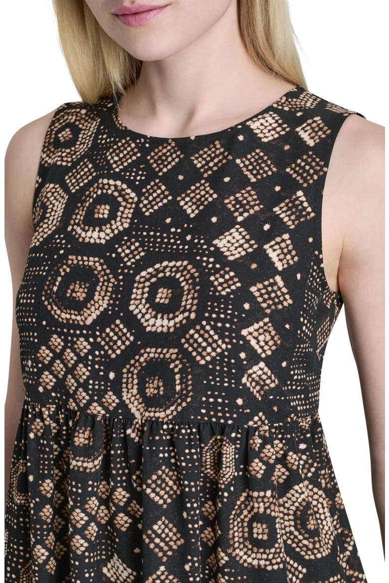 Commuter Sleeveless Swing Minidress, Alternate, color, BLACK MULTI