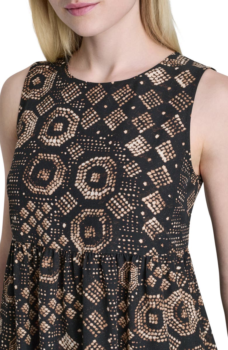 DKNY Commuter Sleeveless Swing Minidress, Alternate, color, Black Multi