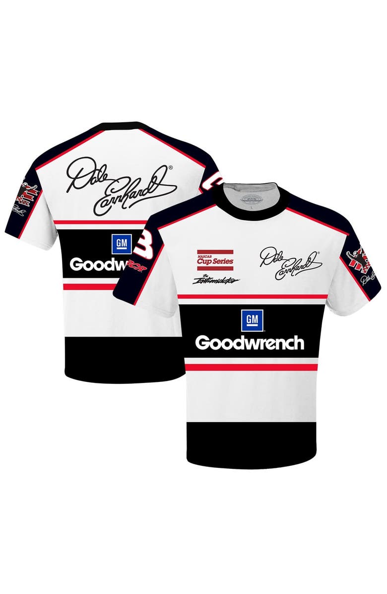 CHECKERED FLAG Men's Checkered Flag Sports White/Black Dale Earnhardt Goodwrench Legend Sublimated Uniform T-Shirt, Main, color,