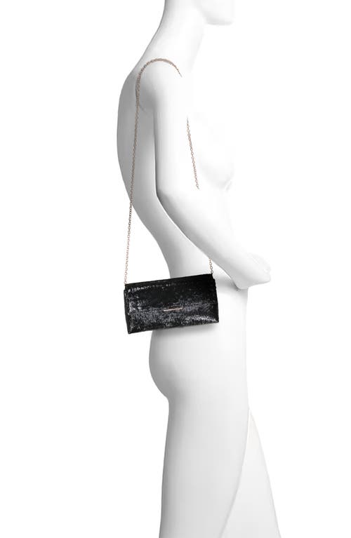 Jewel Badgley Mischka Angel Soft Faux Pony Hair Envelope Clutch In Black