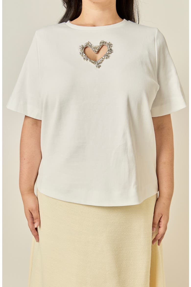 Heart Cutout T-Shirt, Alternate, color, WHITE