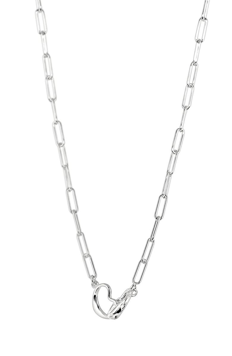 AMERICAN EXCHANGE Linked Heart Pendant Necklace, Alternate, color, Silver