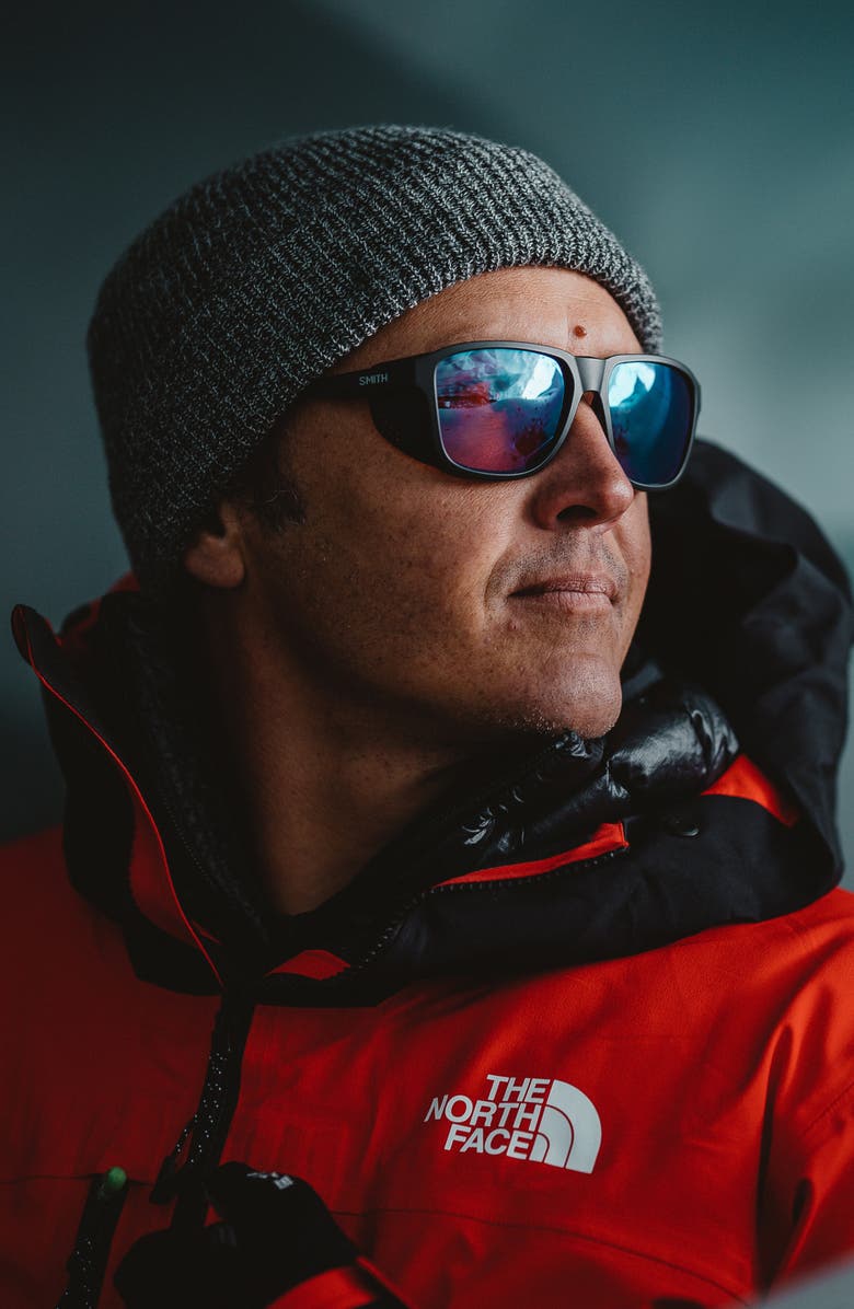 Smith Embark 58mm ChromaPop<sup>™</sup> Polarized Square Sunglasses, Alternate, color, Matte Black / Glacier Copper