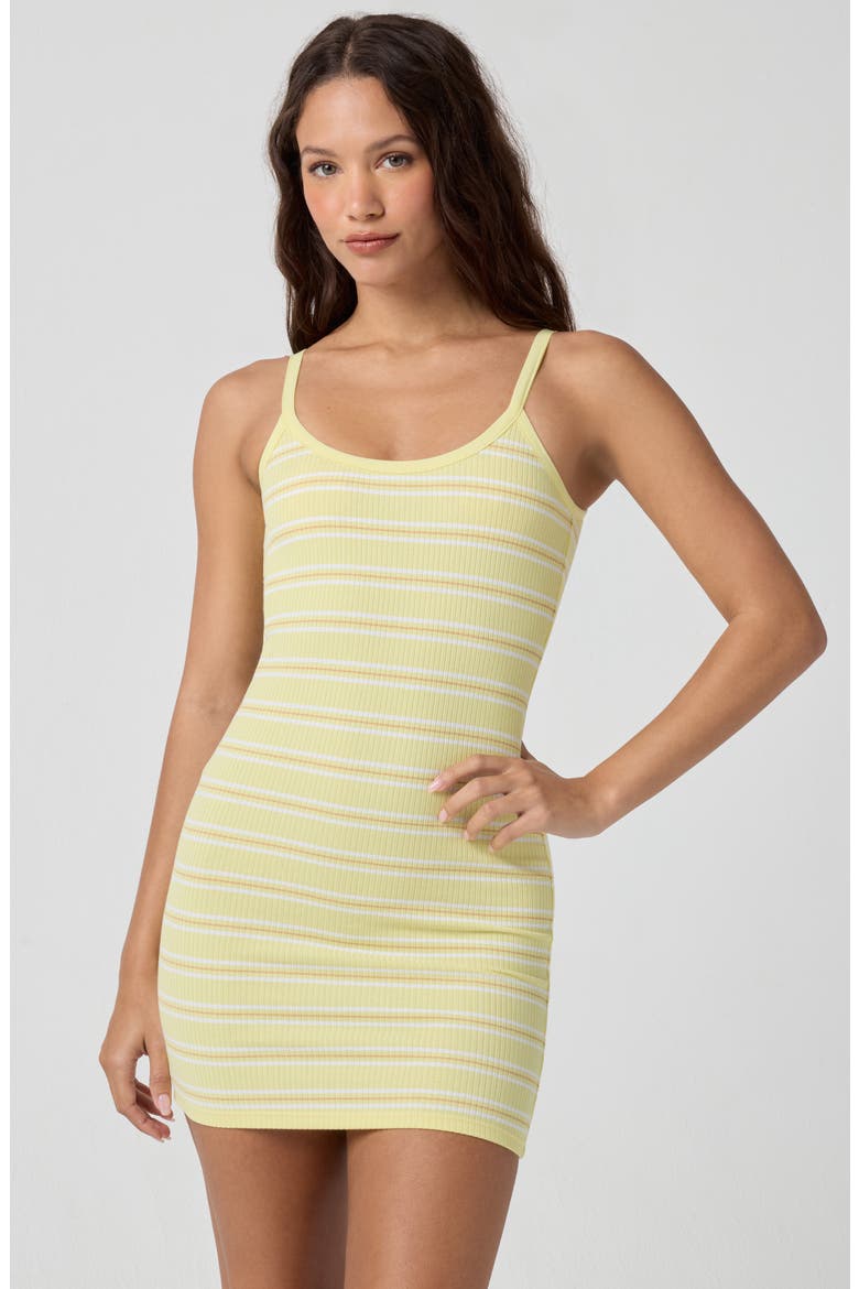 Cutout Tank Minidress, Alternate, color, YELLOW IRIS STRIPE