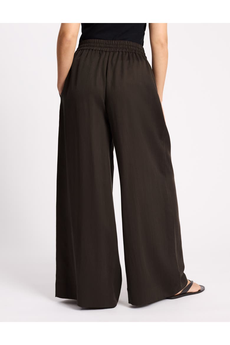 Relaxed Tencel Wide-Leg Trousers, Alternate, color, Chocolate