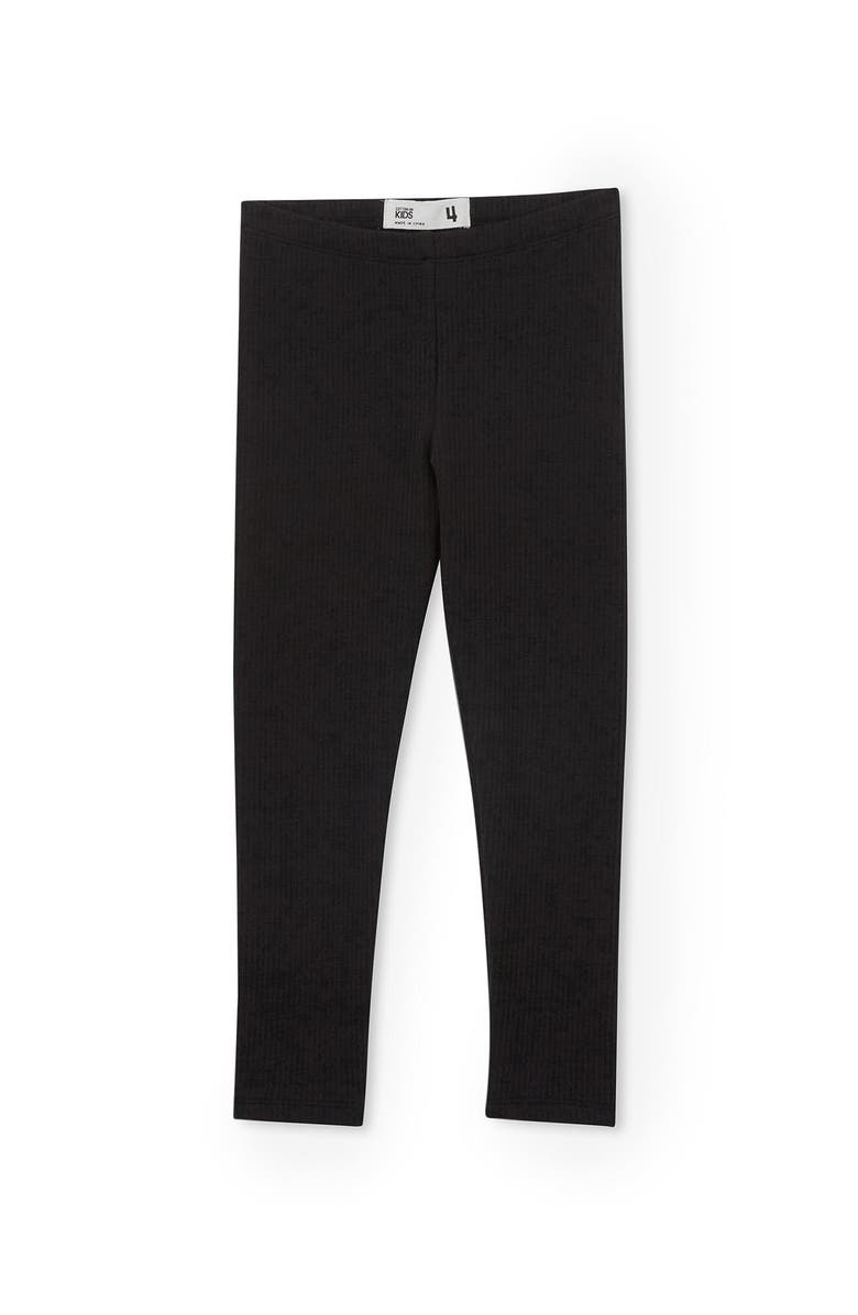 Cotton On Kids Kid's Fleece Legging, Main, color, Black Rib
