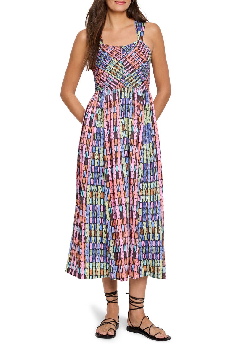 Sarah Rainbow Macaroon Sleeveless Maxi Dress, Main, color, PINK MULTI
