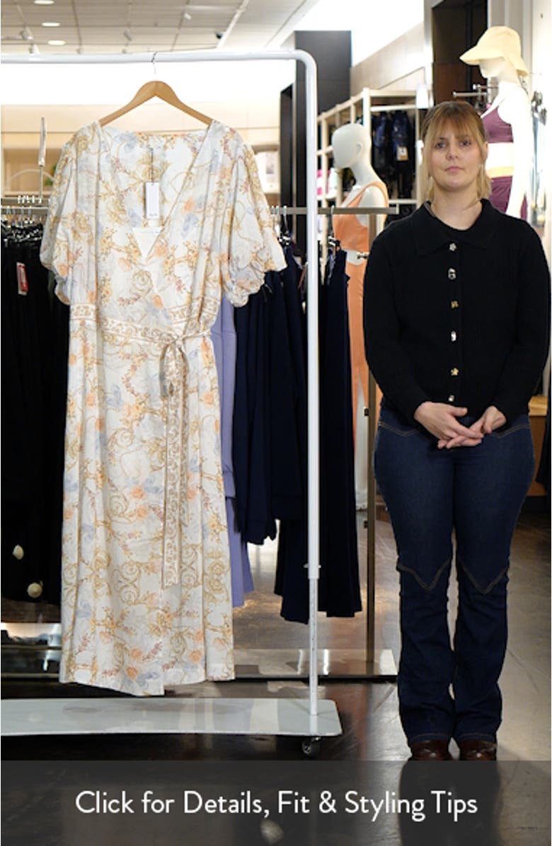 Anastasia Print Wrap Dress, sales video thumbnail