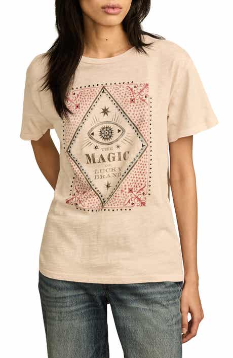 Lucky Brand Magic Eye Studded Cotton Graphic T-Shirt