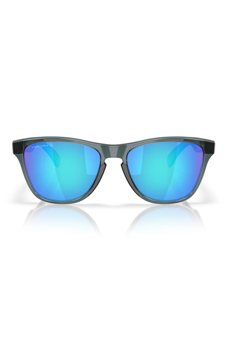 53mm Prizm™ Polarized Round Sunglasses, Main, color, CRYSTAL BLACK / SAPPHIRE POLAR