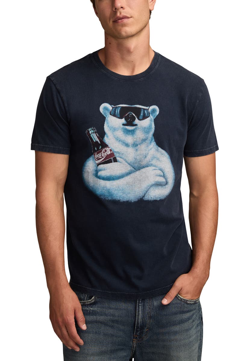 Lucky Brand Coca-Cola<sup>®</sup> Polar Bear Cotton Graphic T-Shirt, Main, color, Peacoat