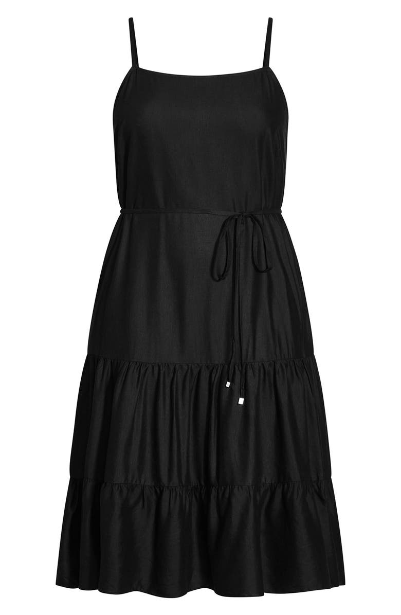 City Chic Sleeveless Linen Blend Dress, Alternate, color,