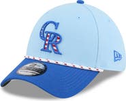 New Era Men's New Era Light Blue/Blue Colorado Rockies 2025 Fourth of July 39THIRTY Flex Hat