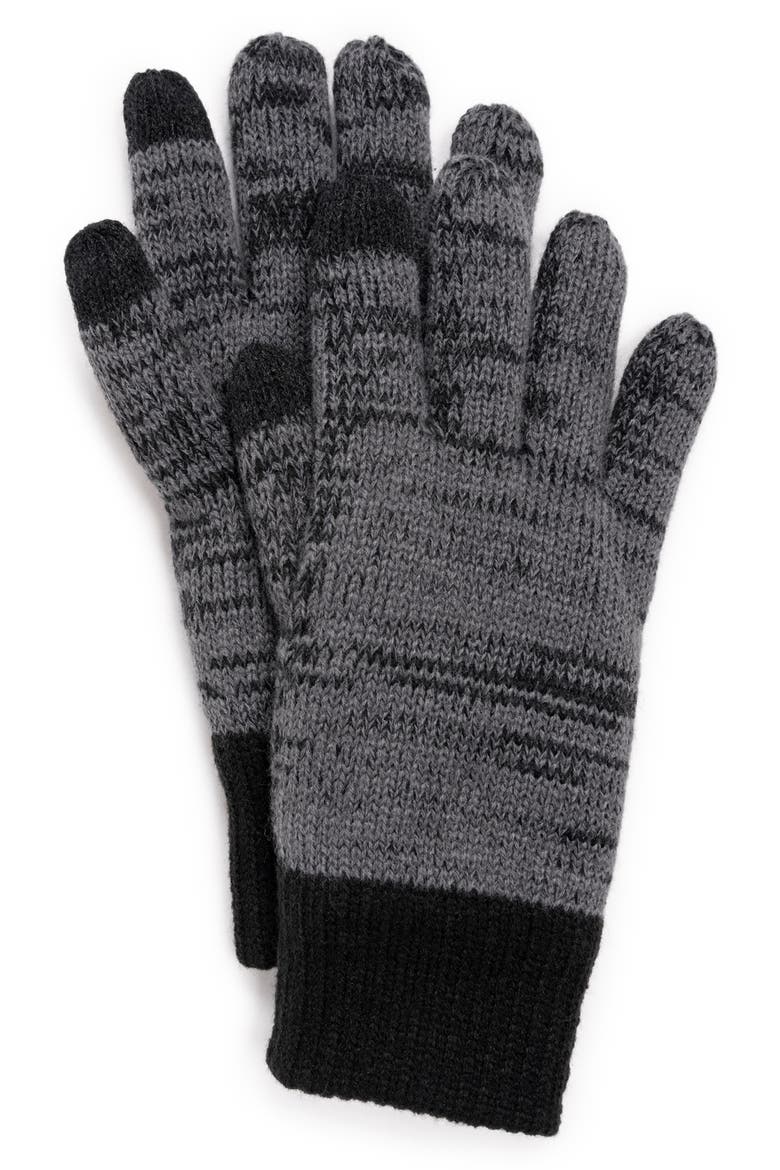 Heat Retainer Gloves, Main, color, PEWTER/ EBONY MARL