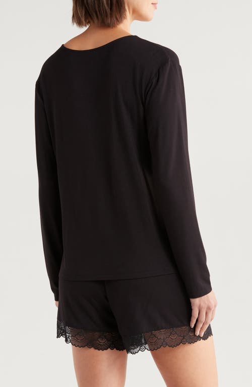 Nordstrom Moonlight Eco Lace Trim Short Pajamas In Black