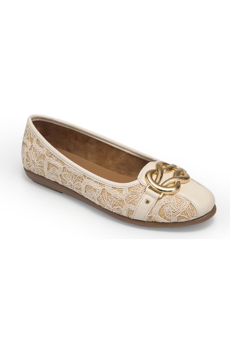 Aerosoles Big Bet Ballet Flat - Wide Width Available, Main, color, Natural/ Eggnog