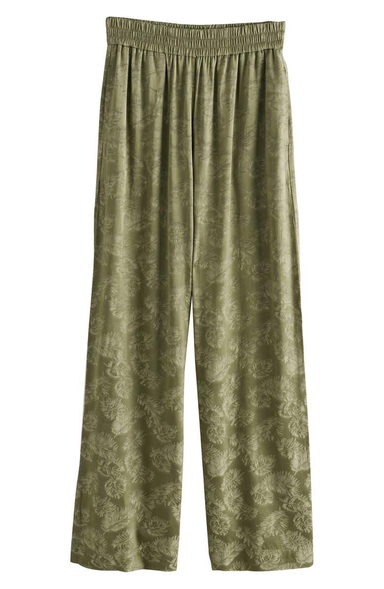 NEXT Jacquard Wide Leg Pants, Alternate, color, Green