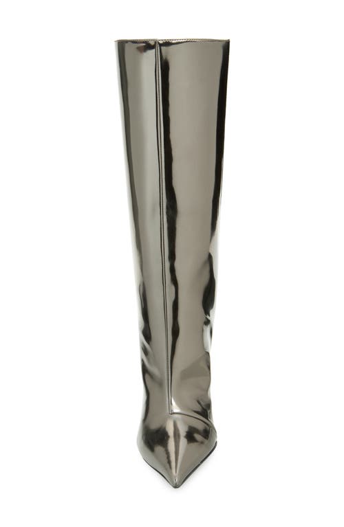 Amina Muaddi Fiona Pointed Toe Boot In Mirror Antique